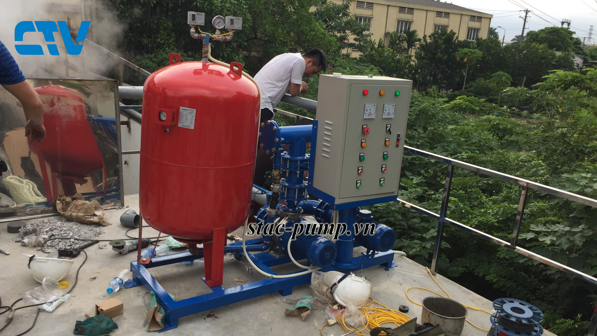 CTV- Lắp đặt hệ thống máy bơm tăng áp STAC Italy