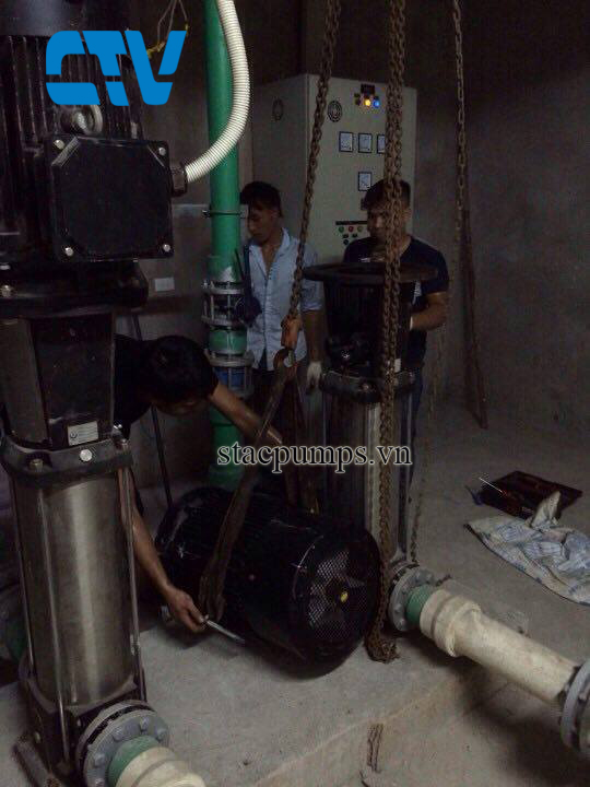 Sửa máy bơm trục đứng STAC bị hỏng phớt