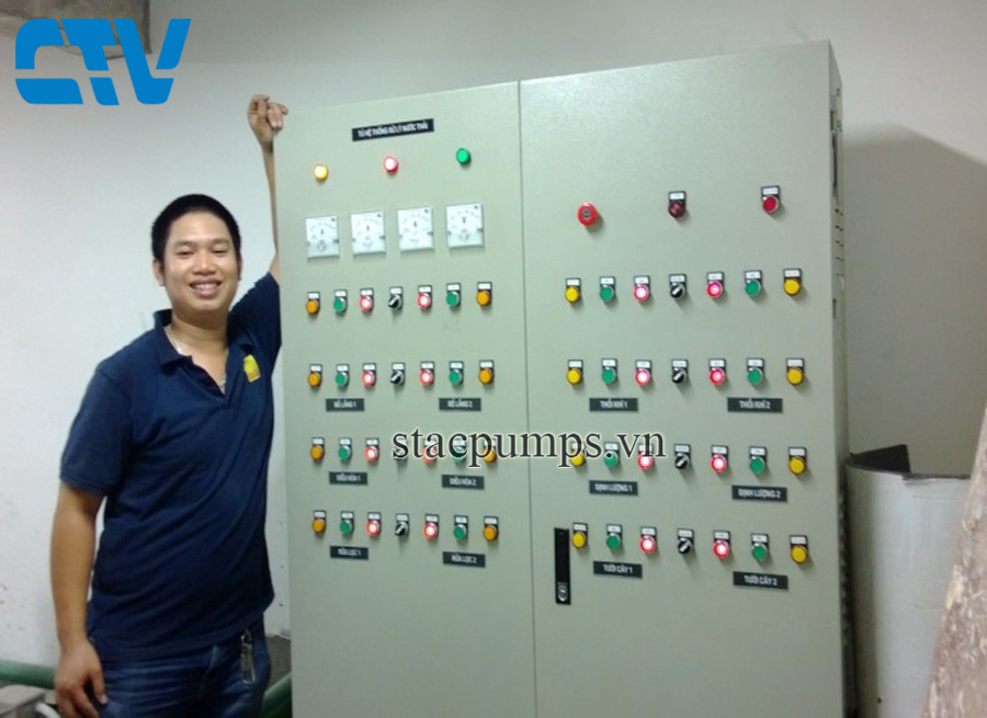 Tủ điện điều khiển máy bơm xử lý nước thải